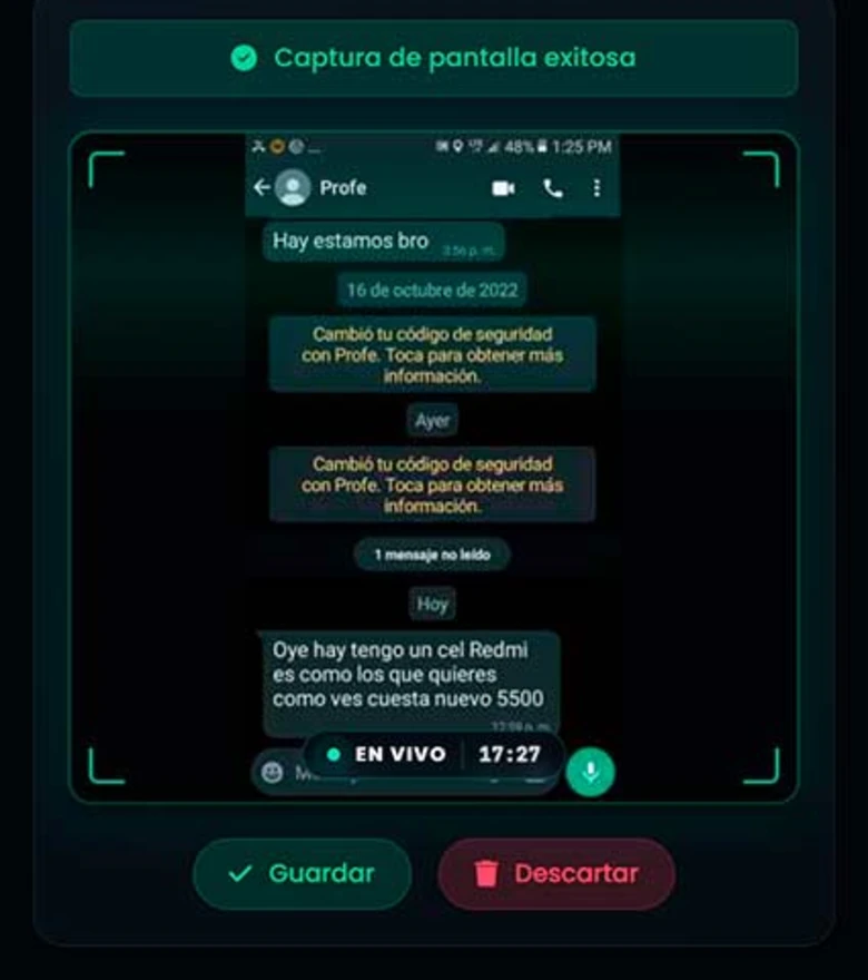 Capturas de pantalla — vista móvil del panel de CatWatchful con el teléfono de demostración